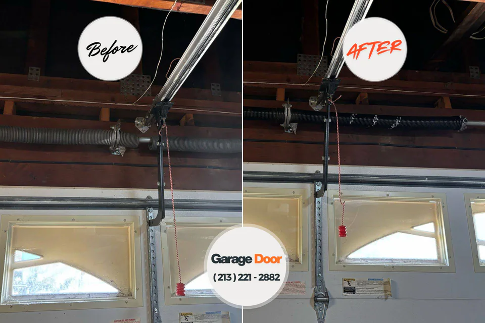 Before and after: garage door repair The Pines At Warrington West Pensacola